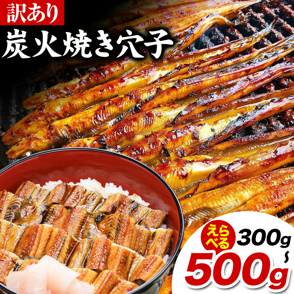 【ふるさと納税】訳あり 国産炭火焼き穴子 選べる容量 300g(5-11本) 400g(6-12本) 500g(7-16本) 鈴木鮮魚有限会社《30日以内に出荷予定(土日祝除く)》岡山県 備前市 岡山県 備前市 穴子 国産 訳あり 送料無料