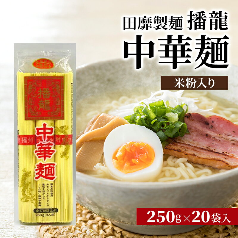 【ふるさと納税】田靡製麺 播龍 中華麺(米粉入り) 250g×20袋入 兵庫 兵庫県 姫路市