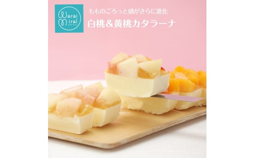 1本で2度おいしい カタラーナ 【 白桃 ＆ 黄桃 】| プリン ブリュレ スイーツ お菓子 洋菓子 おやつ ギフト プレゼント 贈り物 箱付き 冷凍 長野県 飯田市 信州