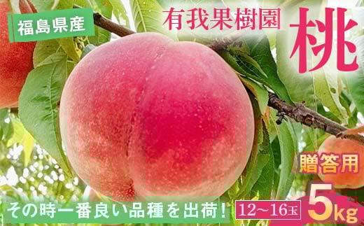 桃 ＜有我果樹園＞ 品種色々 ミックス 5kg 12～16玉 贈答用 F7X-0233