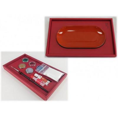 ふるさと納税 鯖江市 蒔絵体験キット『URUSHI DUY SET(マルチトレイ)』朱漆