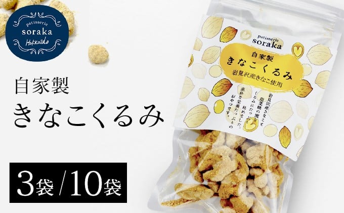 
                  ＜内容量が選べる＞「寄付額改定↓ 」『きなこくるみ』素朴でおいしい、岩見沢のきな粉使用。3袋セット/10袋セット【24027】【24028】
                