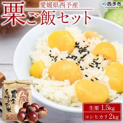ふるさと納税 西予市 愛媛県西予市産　栗ご飯セット(生栗1.5kg・コシヒカリ2kg)