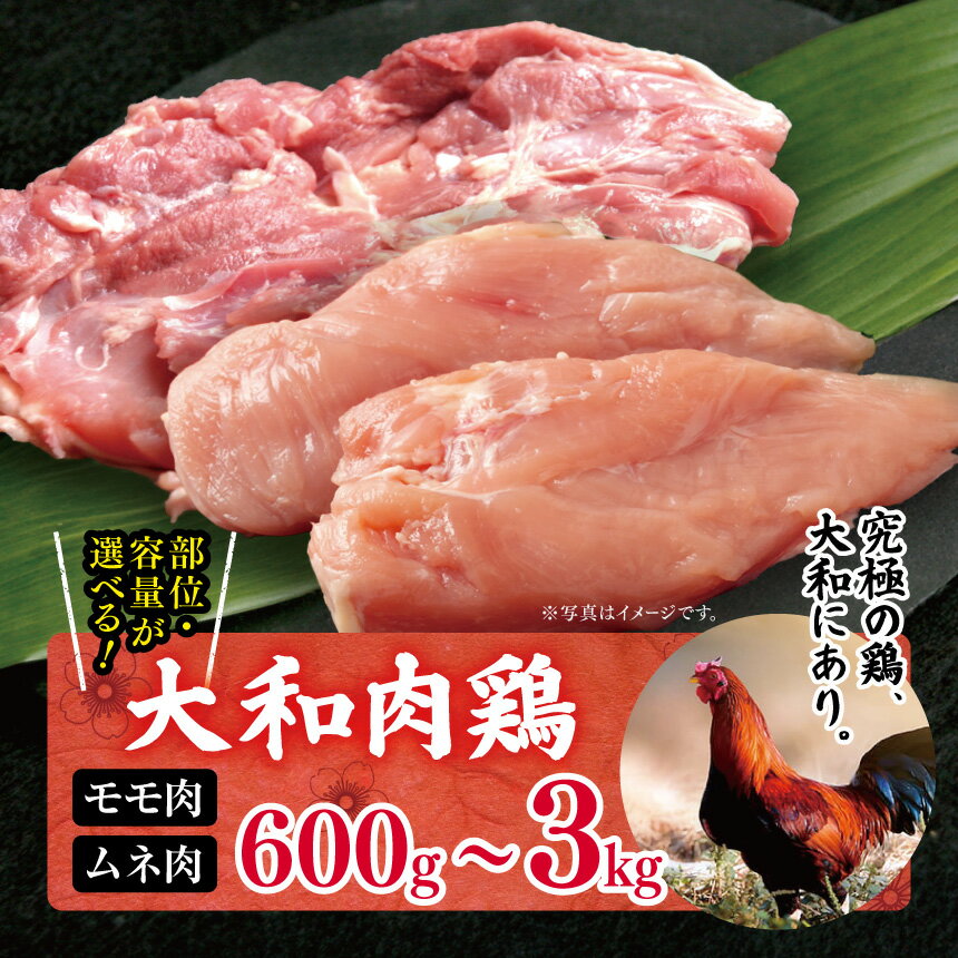 【ふるさと納税】選べる 大和肉鶏 モモ肉orムネ肉 600g 1.2kg 1.8kg 2.4kg 3.0kg | 大和かしわ 鶏 肉 にく もも むね かしわ 鶏肉 とり 奈良県 大淀町