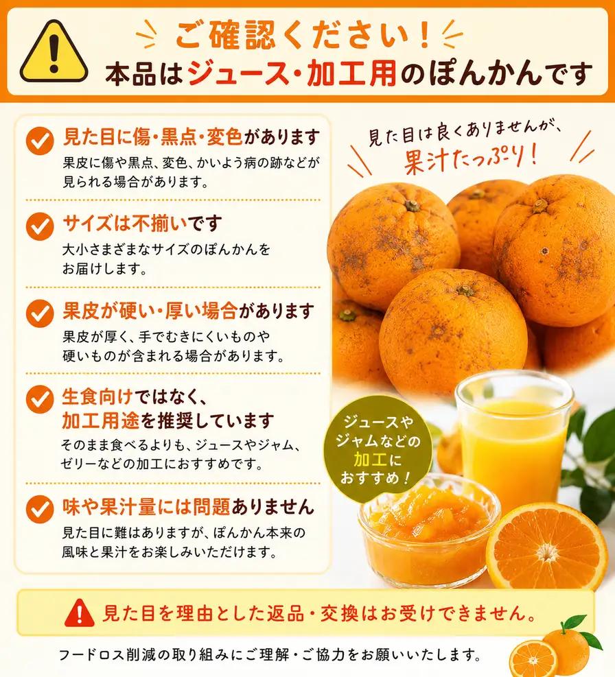 【先行予約】ジュース用訳ありぽんかん ＜5kg＞