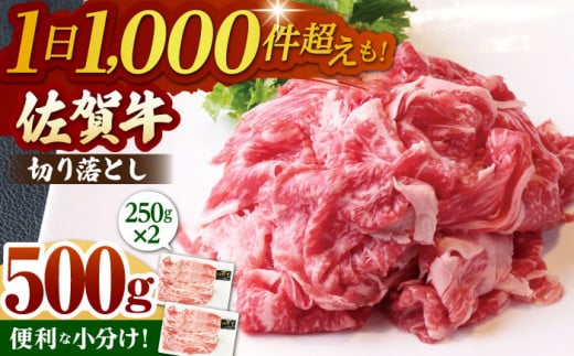 佐賀牛 切り落とし 500g  ( 250g×2パック ) 【山下牛舎】 [HAD152] 小分け 真空パック 黒毛和牛 牛肉