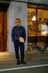 天神ワークス レザーサコッシュSP05【OLIVE】