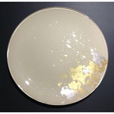 ふるさと納税 海南市 フラットプレートM　古代塗り金箔漆白