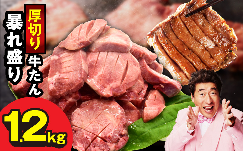 牛たん 暴れ盛り 総量 1.2kg【小分け 600g×2P 牛肉 牛タン 牛たん 厚切り牛タン 焼肉 BBQ キャンプ 焼くだけ 簡単調理 訳あり サイズ不揃い 大阪 泉佐野 大阪府 泉佐野市】