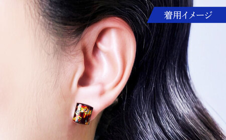 若狭塗ピアス BLOMINA(マホガニー) / ピアス 若狭塗 伝統工芸品 小浜市 / 若狭塗センター[BFEE006]