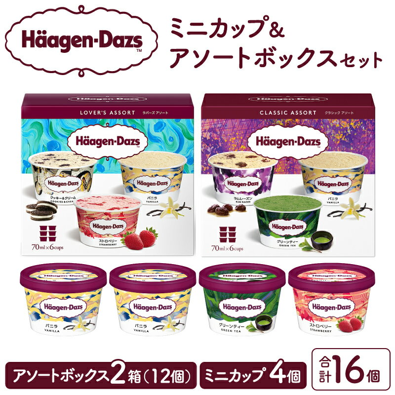 ハーゲンダッツ セレクト セット 詰め合わせ ミニカップ 110ml × 4個 ラバーズアソート × 1箱 エレガントアソート ×1箱 アイス アイスクリーム お取り寄せ お取り寄せスイーツ 北海道 浜中町 送料無料