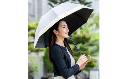 ロサブラン【日傘】ショート コンビ【50cm】【アイリス×アイボリー】 | 100％ 完全遮光 晴雨兼用 Rose blanc 傘 カサ uvカット 遮光 遮熱 涼感 紫外線対策 1級遮光 ファッション レディース メンズ ファッション おしゃれ 小物 ギフト プレゼント
