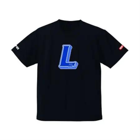 JTTA公認　卓球ユニフォーム【男女兼用(ドライ):XLサイズ】アルファベット　L　ブラック_装飾品・工芸品  洋服 _【1589237】