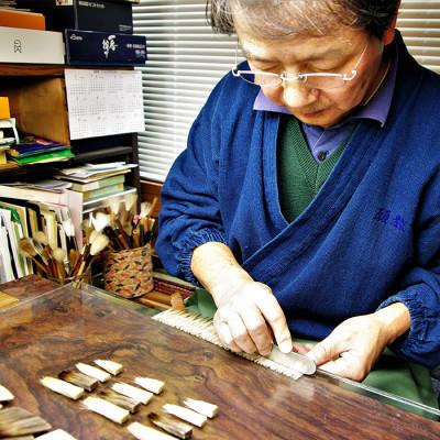 ふるさと納税 杵築市 筆工房楽々堂の書道筆　上品質2本セット(細筆・中筆) |  | 03