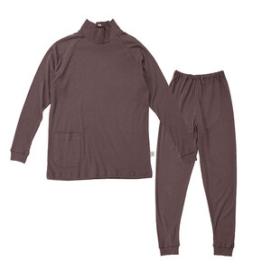 moun　プルオーバー　レディースパジャマ　綿モダール　日本製　Lサイズ（ベージュ、ブラウン、ブルー） ベージュ