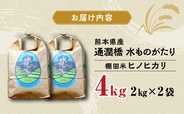 令和5年産  通潤橋 水ものがたり 棚田米 4kg (2kg×2袋) お米 白糸台地 熊本産 特別栽培米【一般社団法人 山都町観光協会】[YAB023]