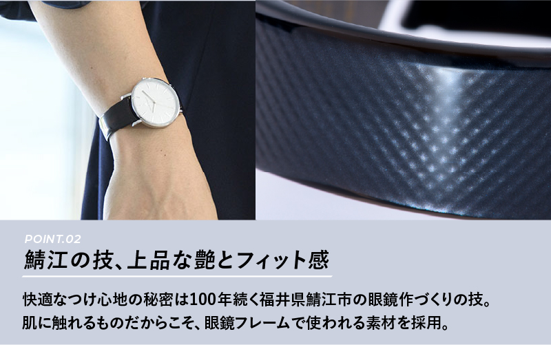 鯖江発！眼鏡職人が作った新感覚の腕時計 バングルウォッチ40　（バングル＋ウォッチ本体）べっ甲カラー