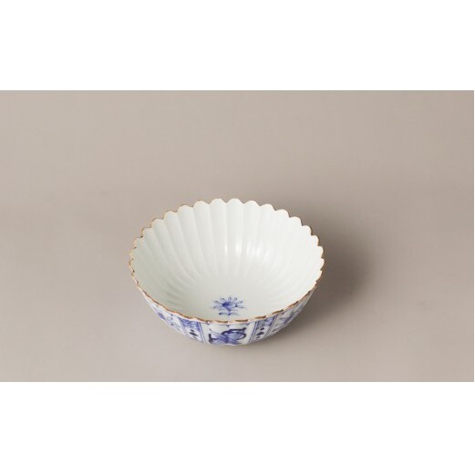 有田焼 芙蓉紋 菊割 中ボウル【鷹巣瑞光堂】食器 器 うつわ 鉢 盛鉢 ボウル サラダボウル 染付 手描き 35000円 A35-686_イメージ2