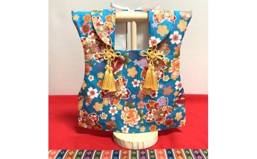 【6.あさぎ色系（桜・牡丹・鞠）】【選べる8色】ベビーお祝い着(被布)