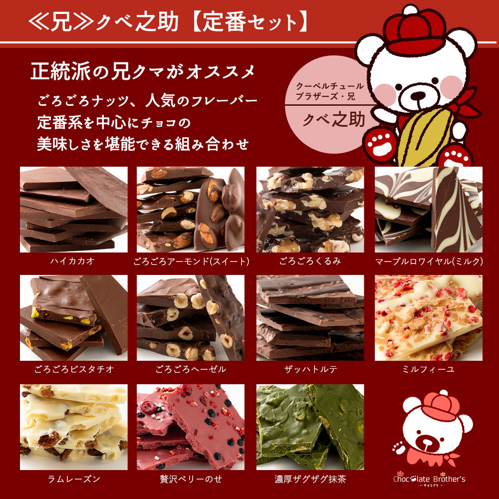 MH140-0022-1_11種類の割れチョコ★ クベ之助とチュル太山盛りChocolateBrothers 1kg【定番クベ之助(兄)セット1kg】