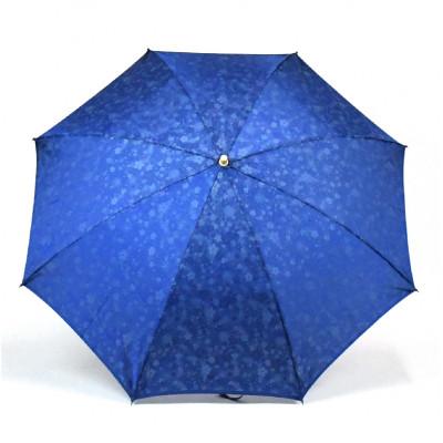 ふるさと納税 富士吉田市 花ジャガード(晴雨兼用折りたたみ傘)ブルー |  | 02