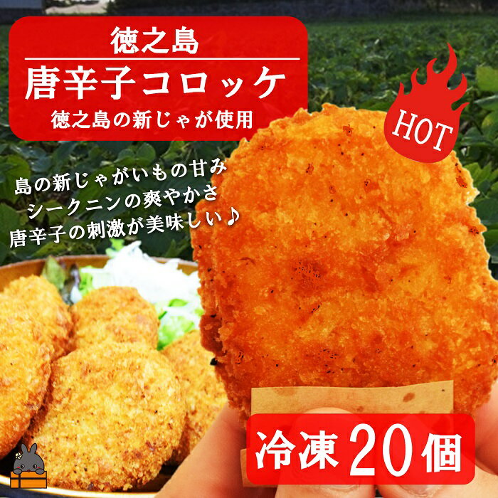 【ふるさと納税】《マツコの知らない世界で紹介》(2025年春にお届け！)徳之島のホクホク新じゃが＋唐辛子！徳之島の唐辛子コロッケ（20個）（ じゃがいも 新じゃが 唐辛子 ヤマシークニン おかず お弁当 おつまみ 美味しい 簡単 料理 徳之島 奄美 冷凍食品 辛い ）