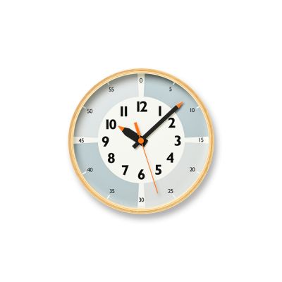 【ふるさと納税】fun pun clock with color！YD23-09 GY　 インテリア 置時計 壁掛け時計 アナログ時計 子ども部屋 部屋 くすみカラー プライウッド枠