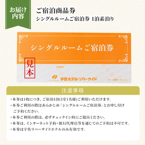 宇佐ホテルリバーサイド 1泊素泊まり宿泊券(シングルルーム) 【117400100】【宇佐ホテルリバーサイド】