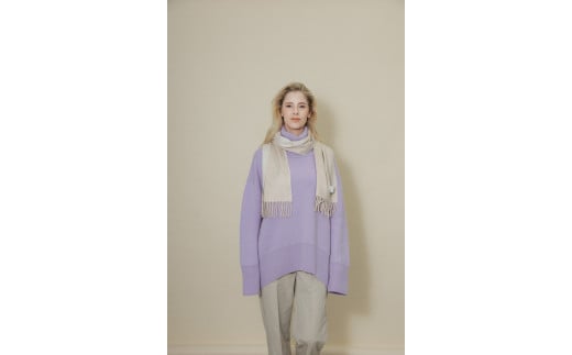 カシミヤ100% シングルリバーマフラー ナチュラル｜高級素材 軽量 なめらかな肌触り 寒さ対策 確かな技術 日本製 い [4036]