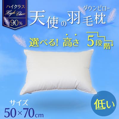 ふるさと納税 碧南市 【高さが選べる】天使の羽毛枕 ダウンピローハイクラス(50×70cm) / 低い H115-057