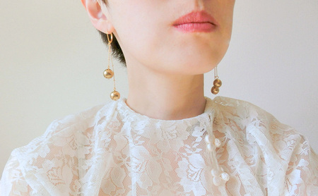 celebration ピアス 天然石 アクセサリー 1個 [Q]handmadejewely【ゴールド  ロング シンプル   可愛い ハンドメイド ジュエリー 手作り  職人 上品 華やか ドレス