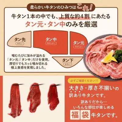 Z61-44 【訳あり】厚切り 牛タンステーキ 塩レモン（900g） 牛タン