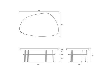 BORDO Clam Table 105 walnut