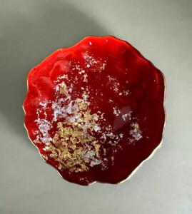 豆皿 口金ロック 古代金箔本朱 ［NF171］