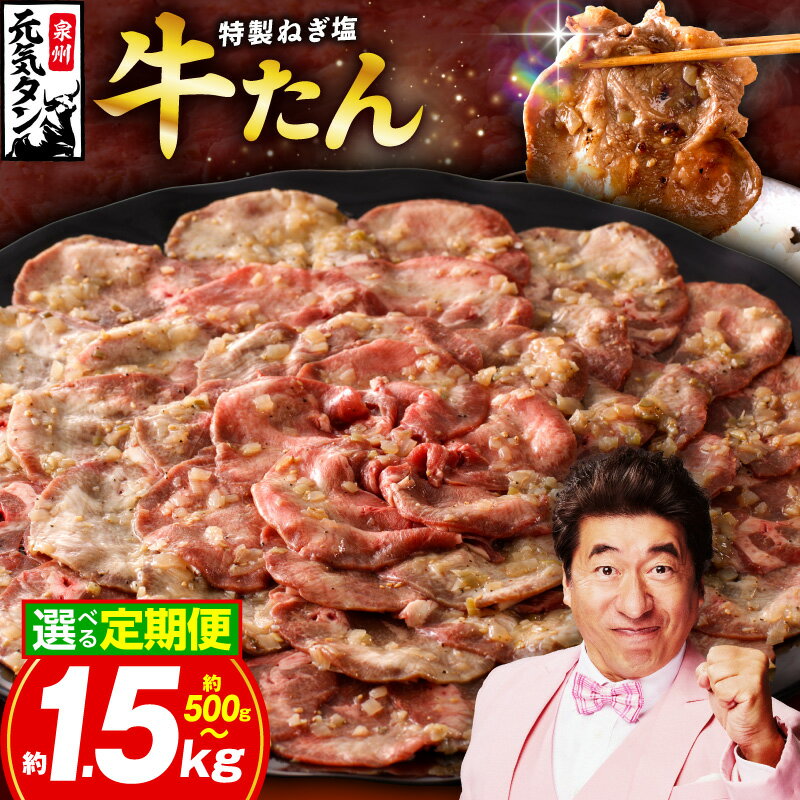 【ふるさと納税】定期便 薄切り 特製 ネギ塩 牛タン 2回 / 3回 / 4回 / 6回 【毎月配送コース】 小分け 牛肉 スライス サイズ 訳あり 不揃い 味付け肉 たん 肉 焼くだけ ねぎ塩牛タン 冷凍 焼肉 BBQ 送料無料 肉の泉佐野 大阪府 泉佐野市