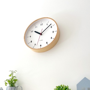KATOMOKU plywood clock 10≪km-76NARC≫はじめての木枠電波時計【A-95】　