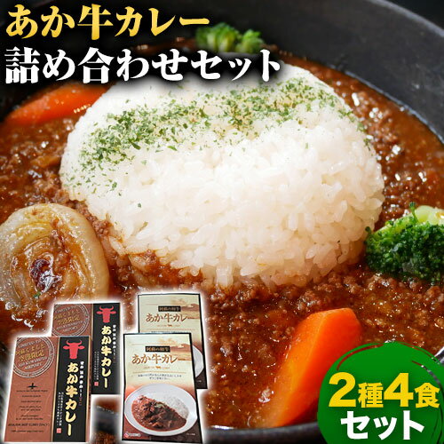 【ふるさと納税】あか牛 カレー 詰め合わせ セット 2種 4食 セット あかうし 三協畜産 《60日以内に出荷予定(土日祝除く)》 熊本県 長洲町 カレー ビーフカレー 熊本和牛 牛 送料無料 レトルト
