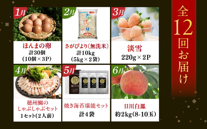 【全12回定期便】佐賀県の事業者を応援！佐賀県プレミアム定期便 / たまご 米 いちご 海鮮 肉 トイレットペーパー / 佐賀県ふるさと納税 [41AAZZ016]