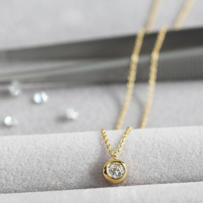 【ふるさと納税】サステナブルなジュエリーを ラボグロウンダイヤモンド K18 ネックレス 0.2ct ふくりん留め　LAB-K18-004