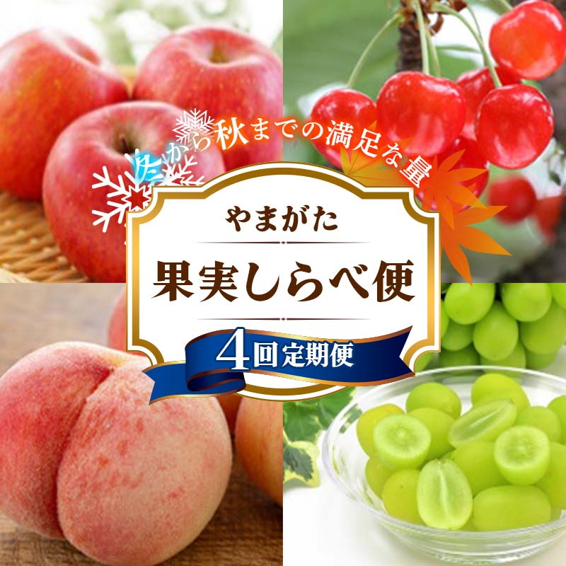 【ふるさと納税】 《先行予約》 やまがた果実しらべ便♪ 冬から秋までの満足な量♪ 4回定期便 りんご さくらんぼ 桃 シャインマスカット FSY-2301
