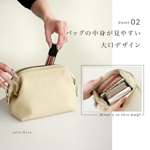 本革コンパクトショルダーバッグ レッド 17-054