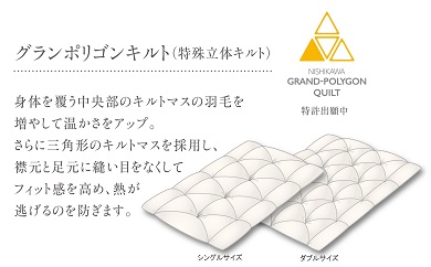 【西川】羽毛ふとん/ポーリッシュホワイトグースダウン95％/S【P059T】