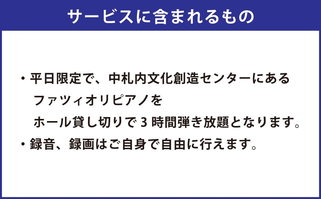 グランドピアノ 「 FAZIOLI （ ファツィオリ ）」 平日 3時間 弾き放題 1回分 ピアノ 演奏 ファツィオリピアノ 演奏体験 体験 チケット 体験チケット 利用券 券 貸切