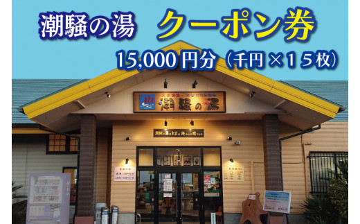 
天然温泉 潮騒の湯 クーポン券 15000円分（1000円×15枚） 露店風呂 サウナ おんせん 大洗サンビーチ 海鮮 魚介 食事 宿泊 チケット 利用券 アウトドア 旅行
