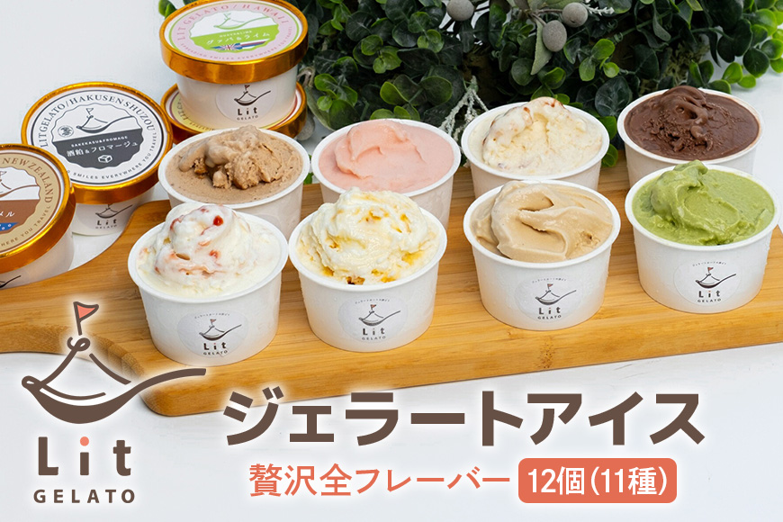 贅沢全フレーバー (個性あふれるフレーバー・定番フレーバー) Lit GELATO 手作りジェラート 12個セット アイスクリーム