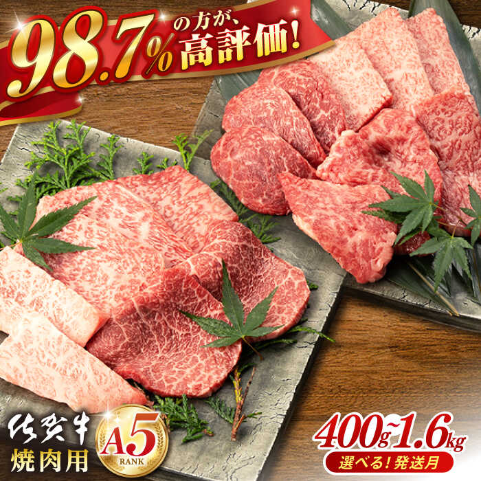 【ふるさと納税】【選べる発送月】[高評価レビュー98.6％] 佐賀牛 A5 厳選部位 焼肉用 400g ～ 1.6kg 肉 牛肉 a5 佐賀県産 黒毛和牛 イチオシ返礼品 佐賀県嬉野市/桑原畜産 [NAB025］