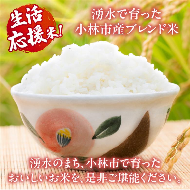【生活応援米】湧水で育った小林市産ブレンド米 20kg（5kg×4袋 国産 お米 米 精米 ブレンド米 白米 家庭用）