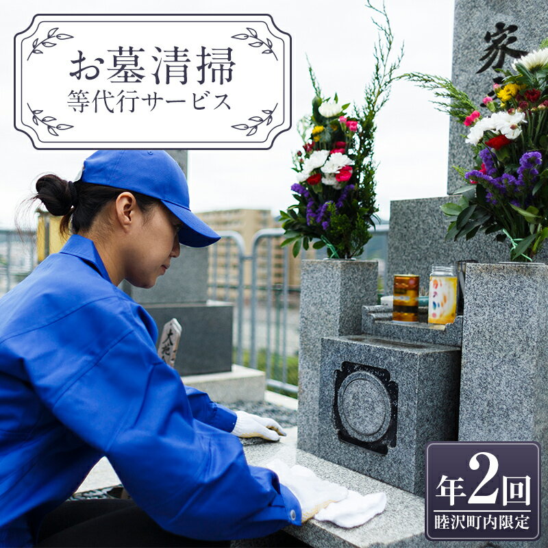 【ふるさと納税】 お墓清掃等代行サービス年2回 掃除 お供え お盆 F21G-234