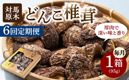 【全6回定期便】対馬 原木 どんこ椎茸 95g 対馬産 肉厚 しいたけ 乾燥 きのこ [WAI040]
