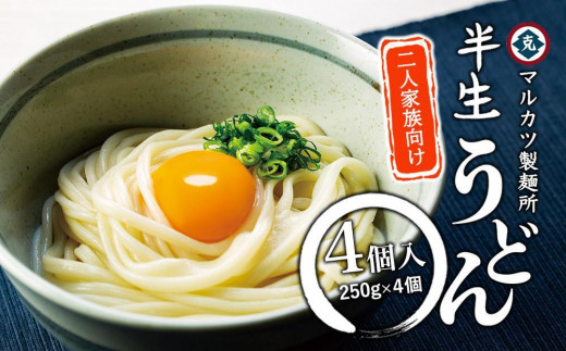 【ギフト用】半生うどん 250g×4個 2人家族向け (贈答用・熨斗つき)